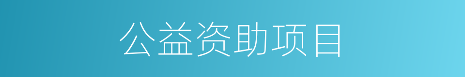 公益资助项目的同义词