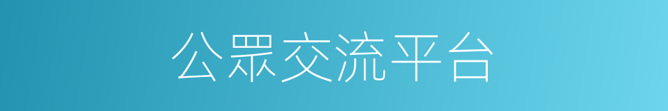 公眾交流平台的同義詞