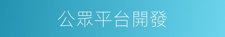 公眾平台開發的同義詞