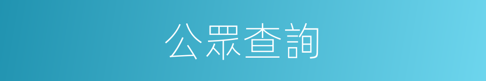 公眾查詢的同義詞