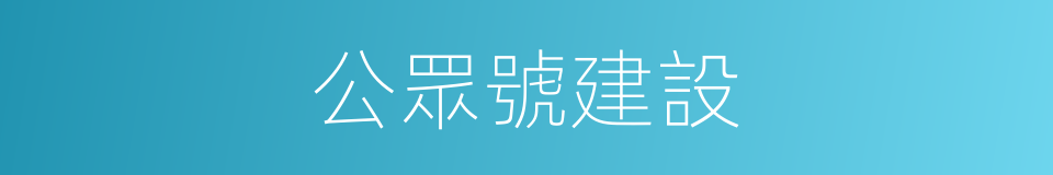 公眾號建設的同義詞