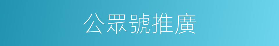 公眾號推廣的同義詞