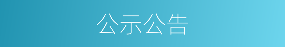 公示公告的同义词