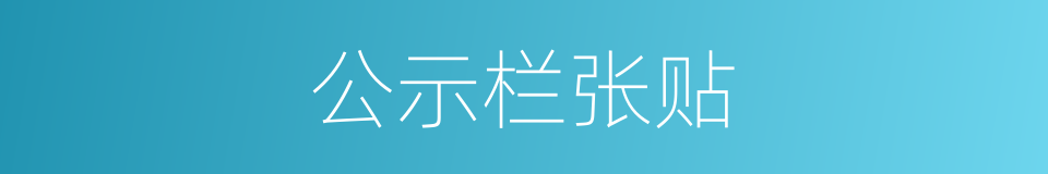 公示栏张贴的同义词