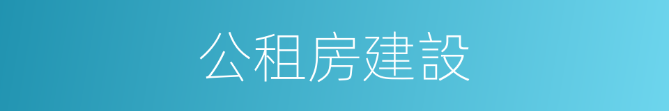 公租房建設的同義詞