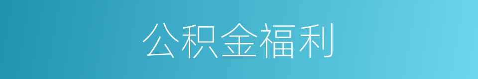 公积金福利的同义词