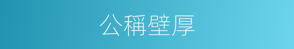 公稱壁厚的同義詞