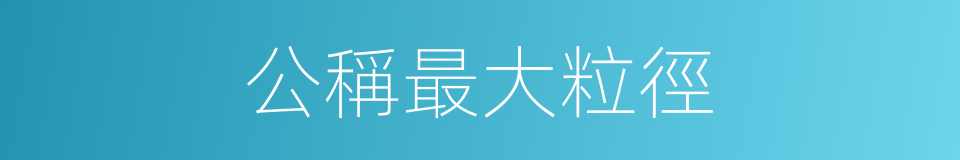公稱最大粒徑的同義詞