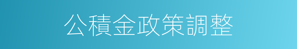 公積金政策調整的同義詞