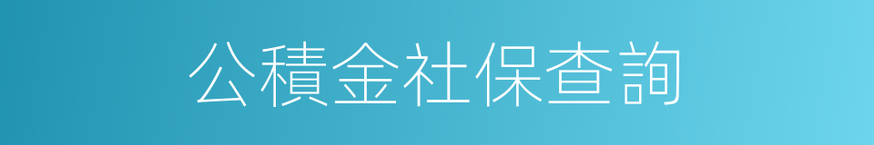 公積金社保查詢的同義詞