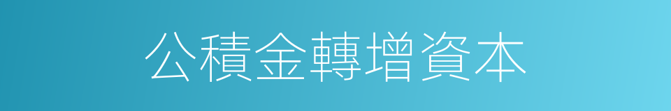公積金轉增資本的同義詞