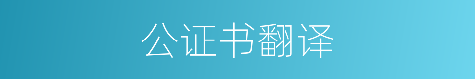 公证书翻译的同义词