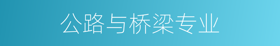 公路与桥梁专业的同义词