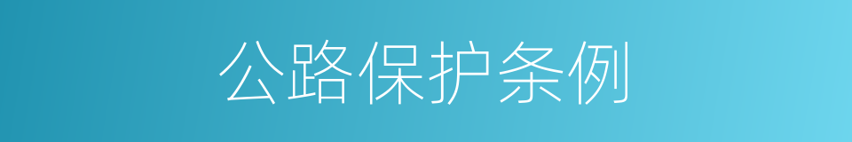 公路保护条例的同义词