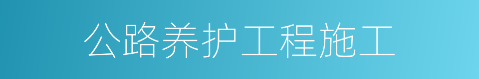公路养护工程施工的同义词