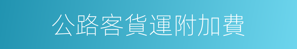 公路客貨運附加費的同義詞