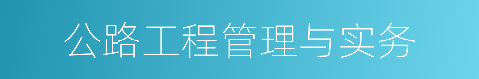 公路工程管理与实务的同义词