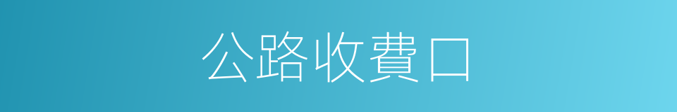 公路收費口的同義詞