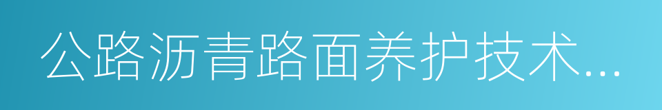 公路沥青路面养护技术规范的同义词