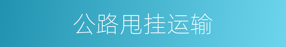 公路甩挂运输的同义词