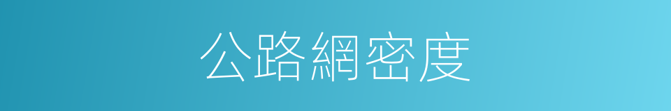 公路網密度的同義詞