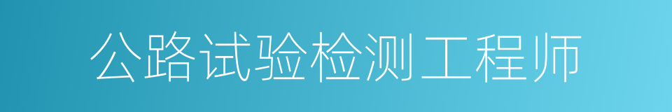 公路试验检测工程师的同义词
