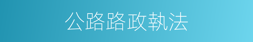 公路路政執法的同義詞