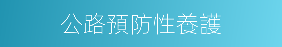 公路預防性養護的同義詞