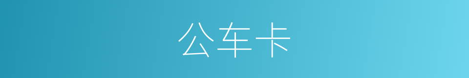 公车卡的同义词
