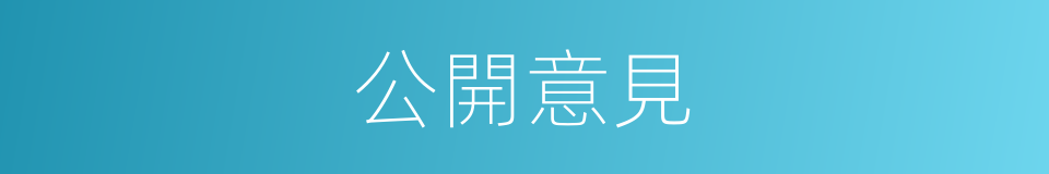 公開意見的同義詞