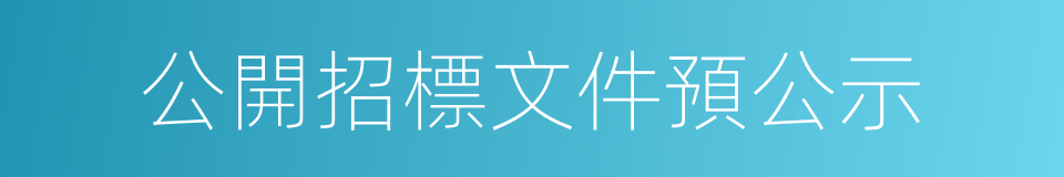 公開招標文件預公示的同義詞