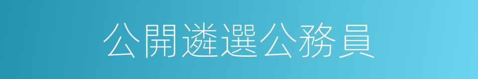 公開遴選公務員的同義詞