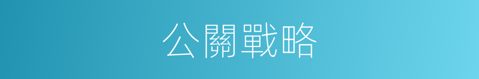 公關戰略的同義詞