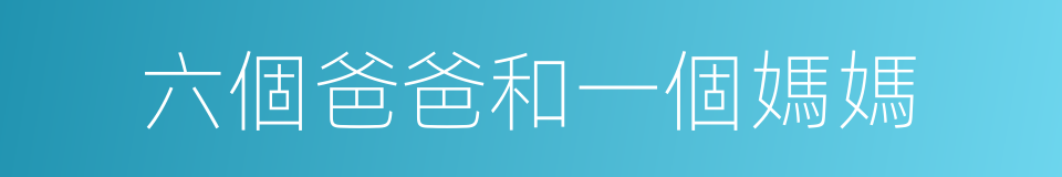 六個爸爸和一個媽媽的同義詞