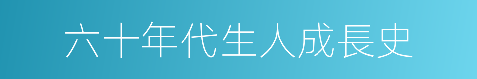 六十年代生人成長史的同義詞