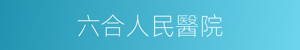 六合人民醫院的同義詞