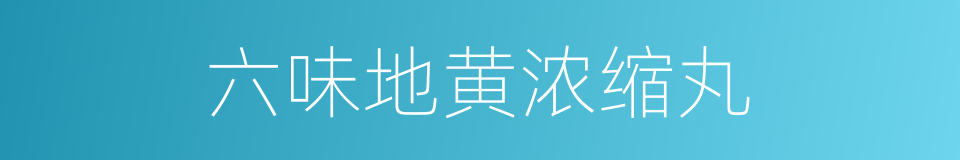 六味地黄浓缩丸的同义词