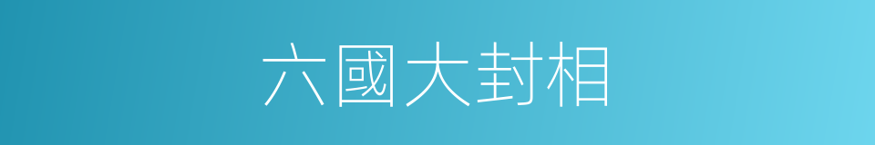 六國大封相的同義詞