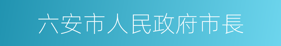 六安市人民政府市長的同義詞