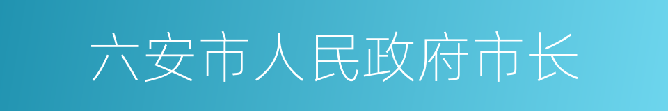 六安市人民政府市长的同义词