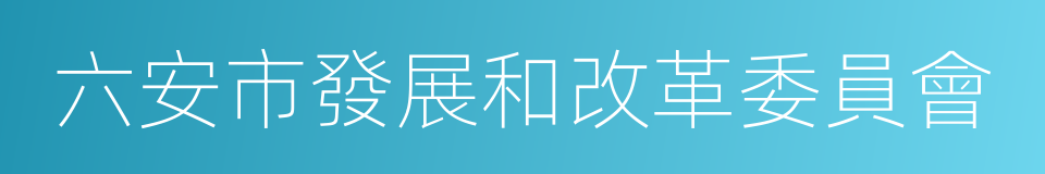 六安市發展和改革委員會的同義詞