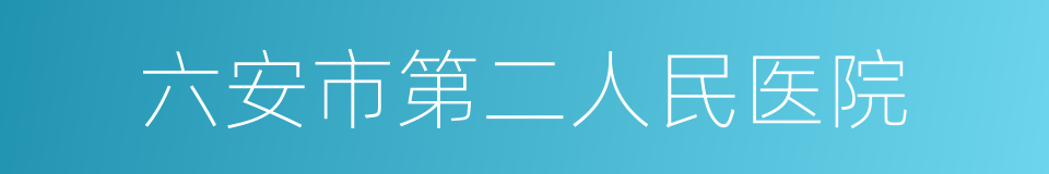 六安市第二人民医院的同义词