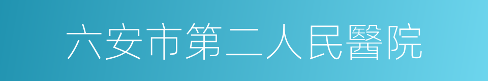 六安市第二人民醫院的同義詞