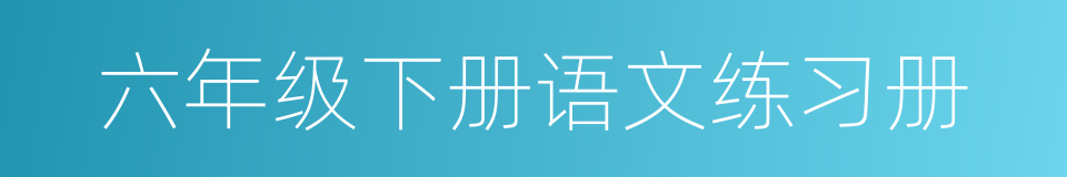 六年级下册语文练习册的同义词