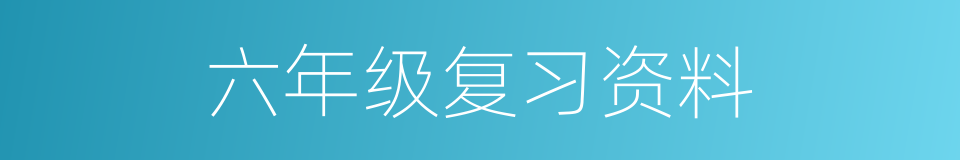 六年级复习资料的同义词