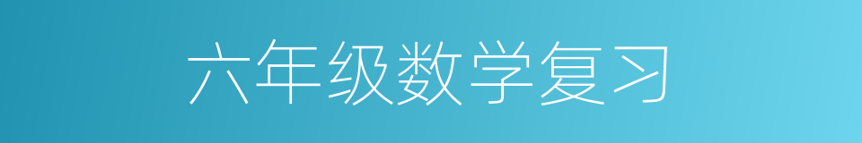 六年级数学复习的同义词