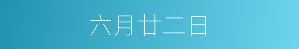 六月廿二日的同义词
