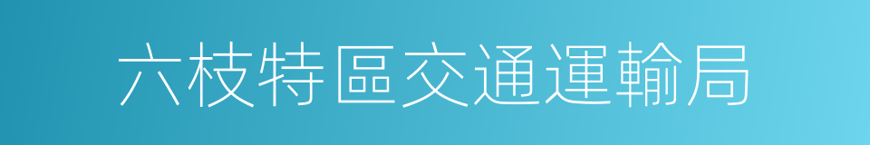 六枝特區交通運輸局的同義詞