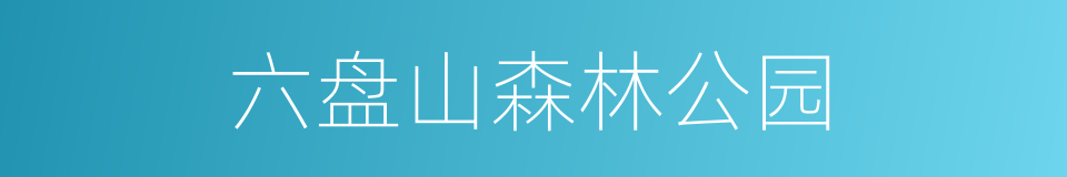 六盘山森林公园的同义词