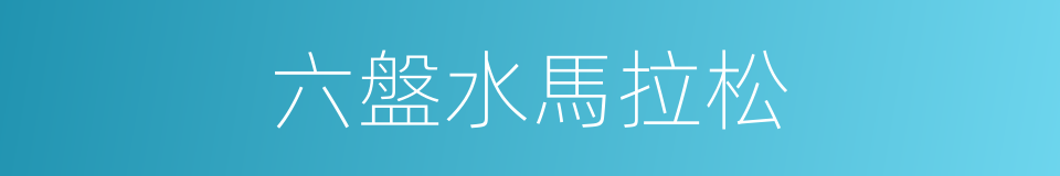 六盤水馬拉松的同義詞